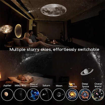 Galaxy Projector Night Lamp – Starry Sky Bedroom Atmosphere Light