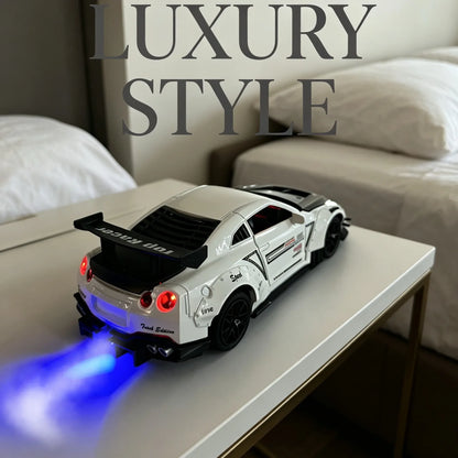 Racing Car Alarm Clock Simulation Engine Sound Fog Spray Light Auto Fans Decor Gift.
