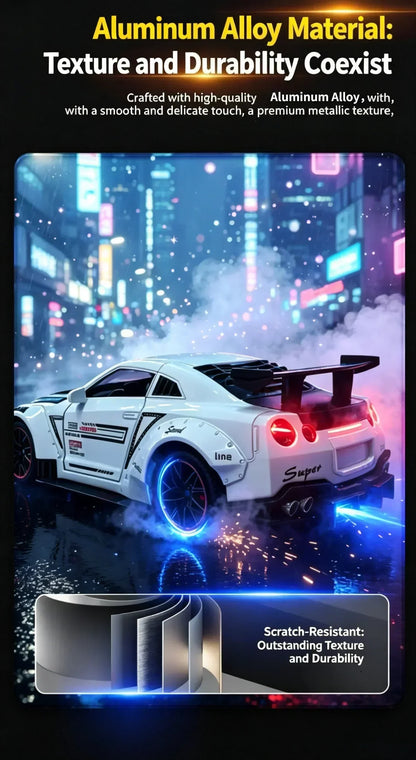 Racing Car Alarm Clock Simulation Engine Sound Fog Spray Light Auto Fans Decor Gift.